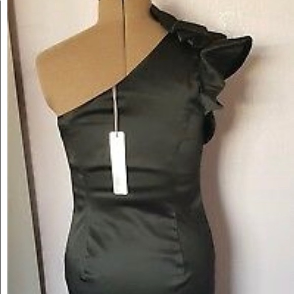 Blue One Shoulder Ruffle Cocktail Party Dress - Picture 12 of 15